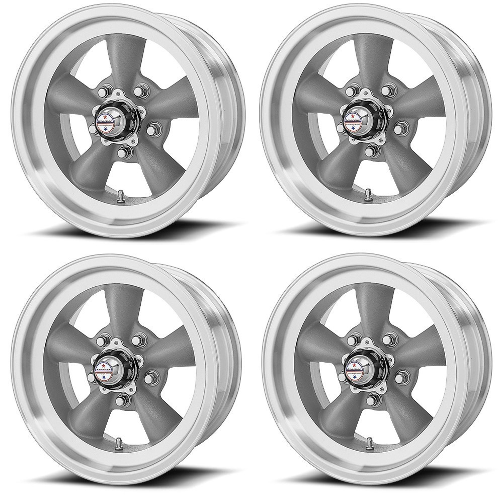 Set 4 American Racing Vintage VN105 Torq Thrust D 16x8 5x4.5 Gray Rims 16" -12mm