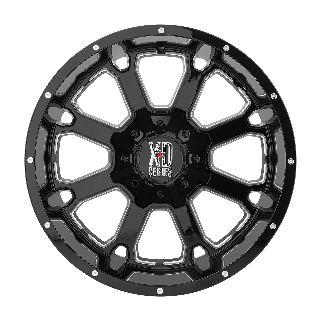 Set 4 XD XD825 Buck 25 20x10 5x5 5x135 Gloss Black Milled Wheels 20" -24mm Rims