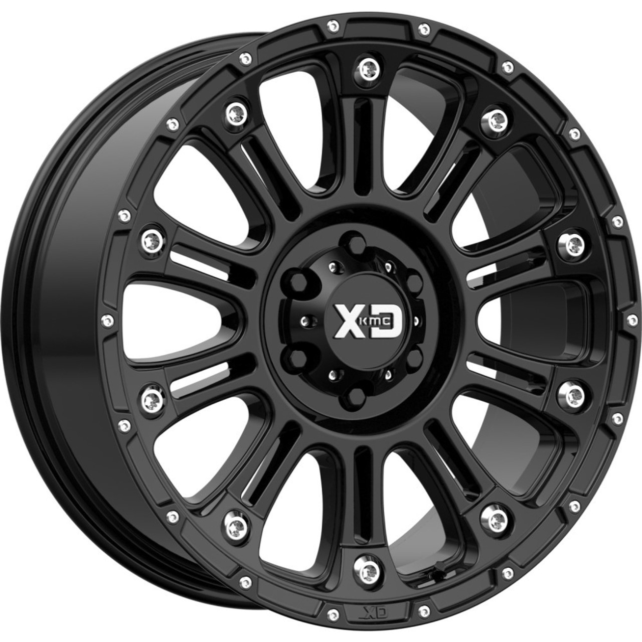 Set 4 18" XD XD829 Hoss II 18x9 6x5.5 Gloss Black Wheels 0mm Truck Suv Rims