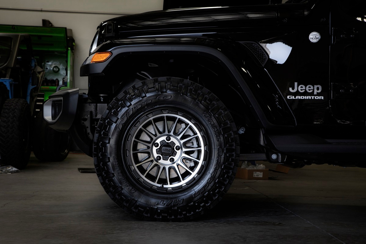 Set 4 KMC KM542 Impact 17x8.5 6x5.5 Satin Black Machined Wheels 17" 0mm Rims