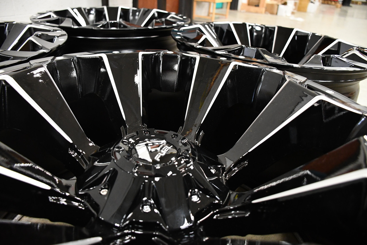 Set 4 20" Fuel D576 Assault 20x10 8x6.5 Gloss Black Milled Wheels -18mm Rims