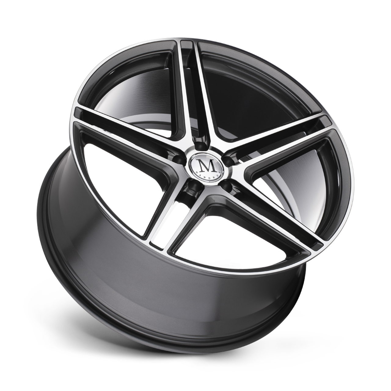 Mandrus Bremen 19x9.5 5x112 Gloss Gunmetal W/ Mirror Cut Face Wheel 19" 49mm Rim