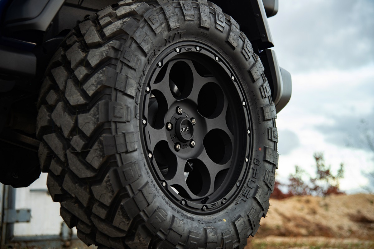 Set 4 17" KMC KM541 Dirty Harry 17x9 6x5.5 -12mm Textured Black Wheels Rims