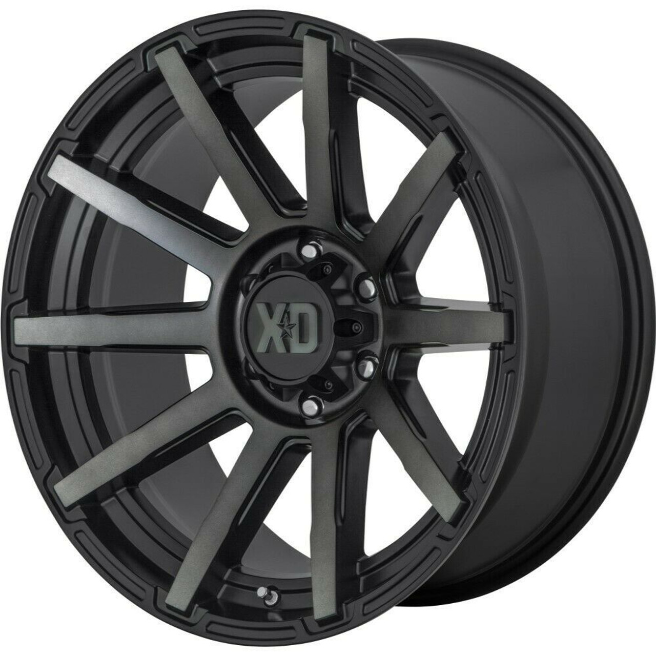 Set 4 XD XD847 Outbreak 20x10 8x6.5 Satin Black With Gray Tint Wheels 20" -18mm