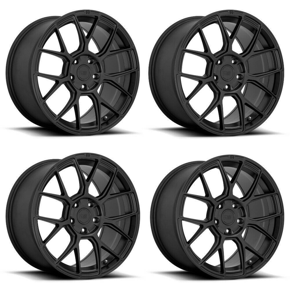 Set 4 Motegi MR147 CM7 18x8.5 5x112 Satin Black Wheels 18" 35mm Rims