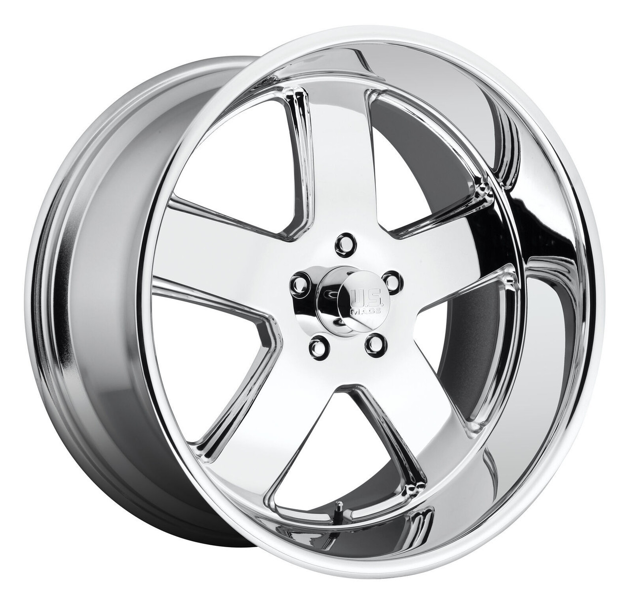 Set 4 US Mag U116 Hustler 22x9 5x5 Chrome Plated Wheels 22" 1mm Rims