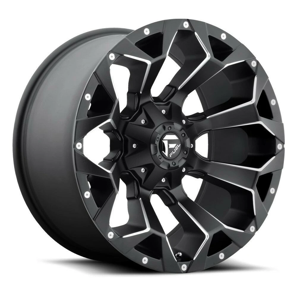 Set 4 18" Fuel D546 Assault 18x9 8x180 Matte Black Milled Wheels 20mm Truck Rims