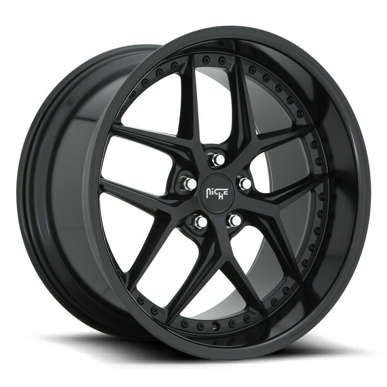 Set 4 Niche M226 Vice 20x10.5 5x120 Gloss Black Matte Black Wheels 20" 35mm