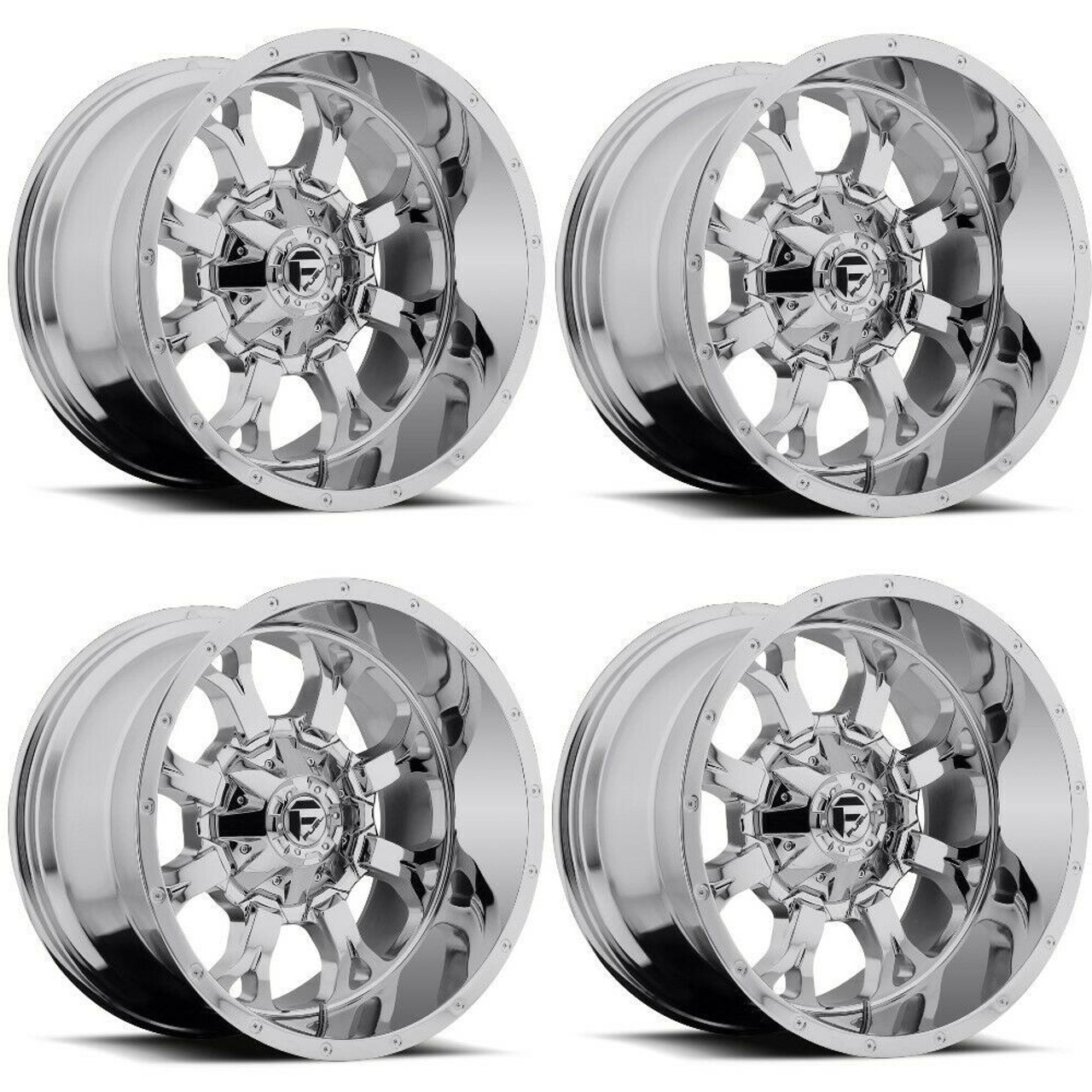 Set 4 20" Fuel D516 Krank 20x9 6x135 6x5.5 20mm Wheels Chrome Plated Rims