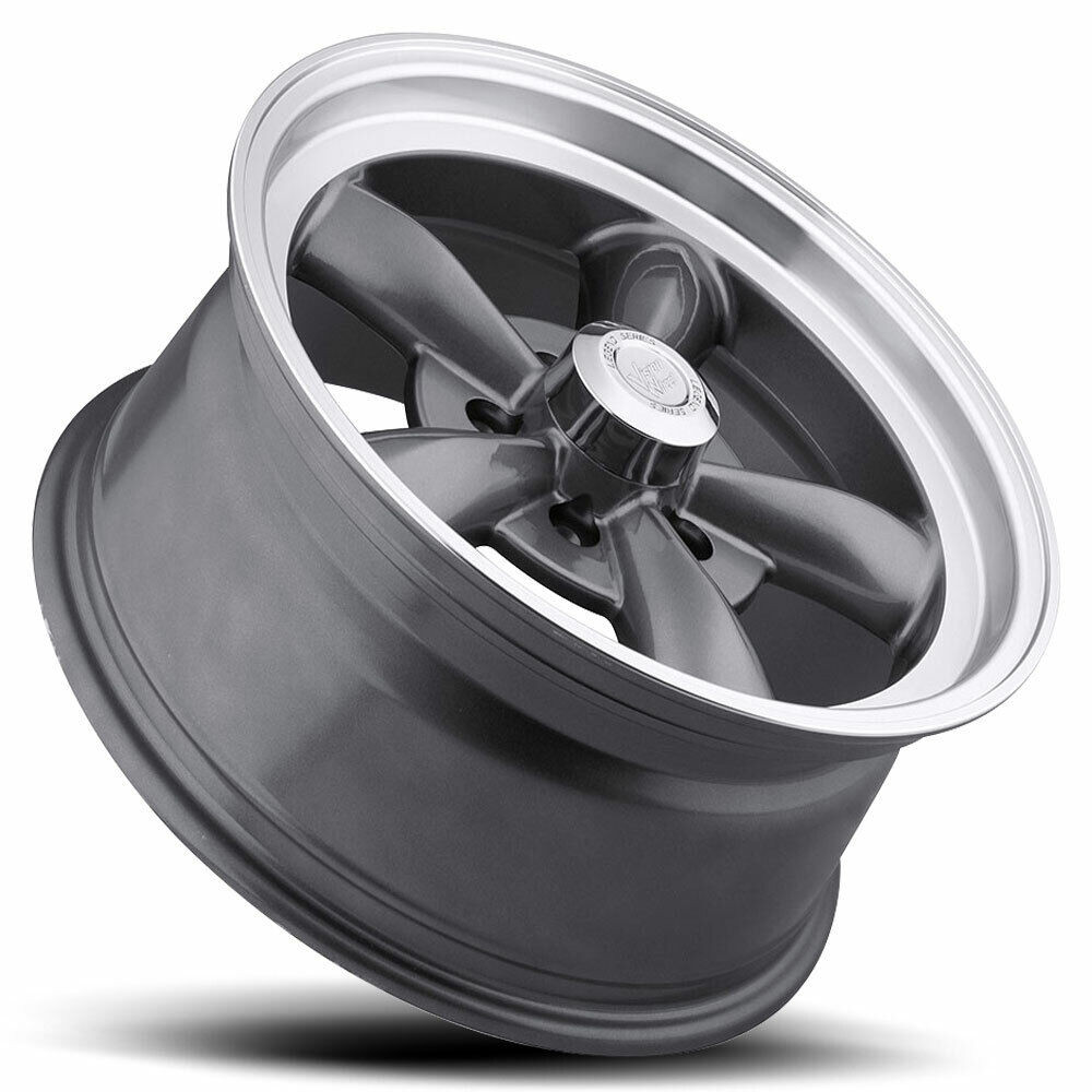 Set 4 15" Vision 141 Legend 5 Gunmetal Machined Lip 15x7 Wheels 5x4.75 (5x120.65) -7mm Rims