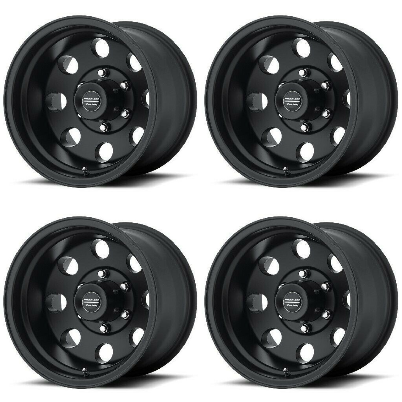 Set 4 American Racing AR172 Baja 17x8 5x135 Satin Black Wheels 17" 0mm Rims