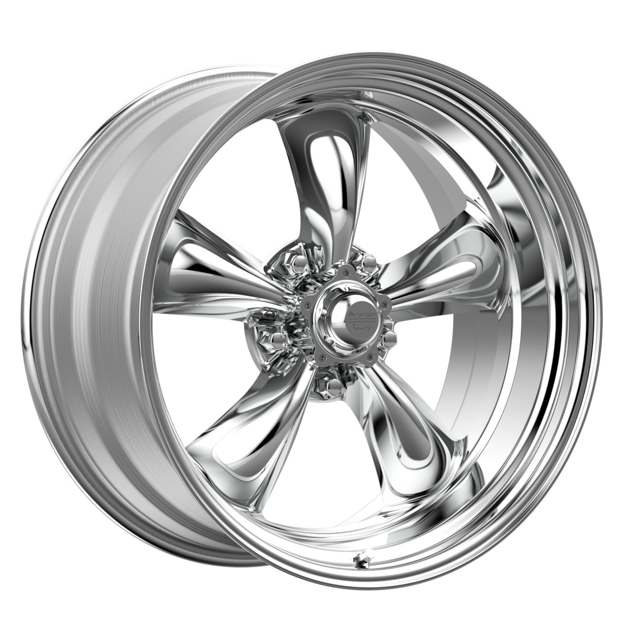 Set 4 American Racing Vintage VN515 Torq Thrust II 15x10 5x5 Polished Rims -44mm