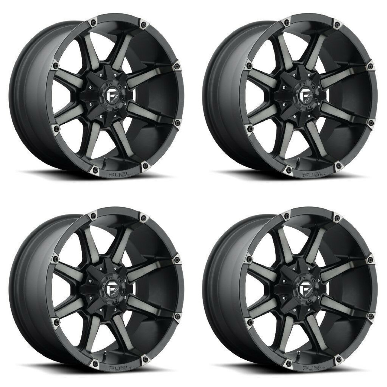 Set 4 20" Fuel D556 Coupler 20x9 8x180 20mm Matte Black Double Tint Truck Wheels Set 4 20" Fuel D556 Coupler 20x9 8x180 20mm Matte Black Double Tint Truck Wheels
