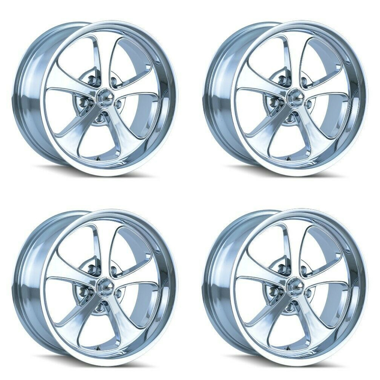 Set 4 20" Ridler 645 20x10 Chrome 5x4.5 Wheels 0mm Rims For Ford Jeep Truck
