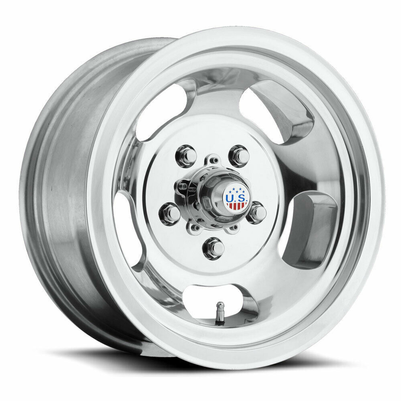 Set 4 US Mag U101 Indy 15x8 5x4.75 High Luster Polished Wheels 15" 0mm Rims