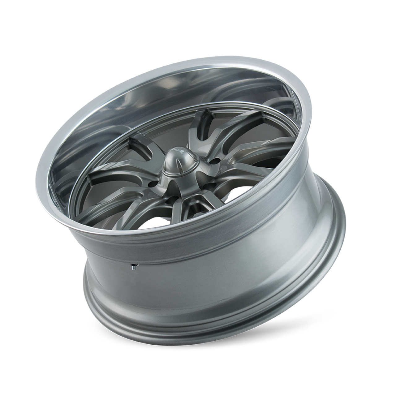 Set 4 17" Ridler 650 17x7 Grey Polished Lip 5x4.5 Wheels 0mm For Ford Jeep Truck