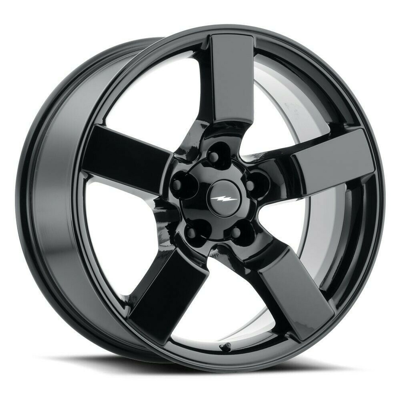 Set 4 20" Voxx Replica LGHTN Gloss Black Wheels 20x9 5x135 8mm Rims