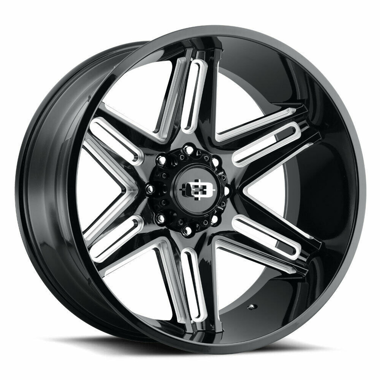 Set 4 20" Vision Off-Road 363 Razor Black Milled Wheels 20x10 5x150 Rims -25mm