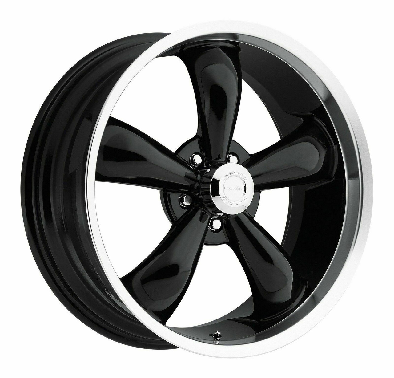 Set 4 18" Vision Muscle 142 Legend Black Machined Lip 18x8.5 5x4.5 Rims 10mm