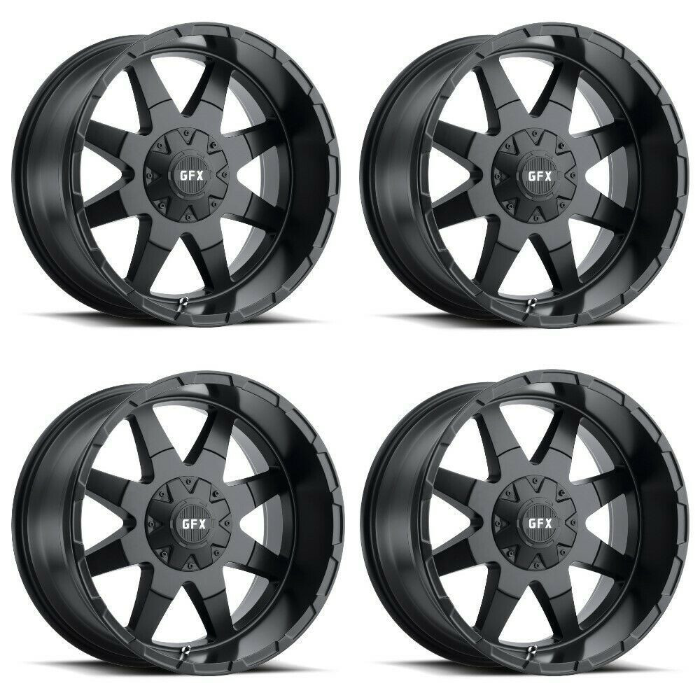 Set 4 17" Voxx G-FX TR-12 Matte Black Wheels 17x9 8x6.5 12mm Rims
