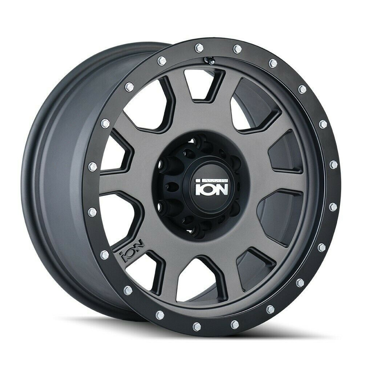 20" Ion 135 20x9 Matte Gunmetal Black Beadlock 5x5 Wheel 0mm Rim