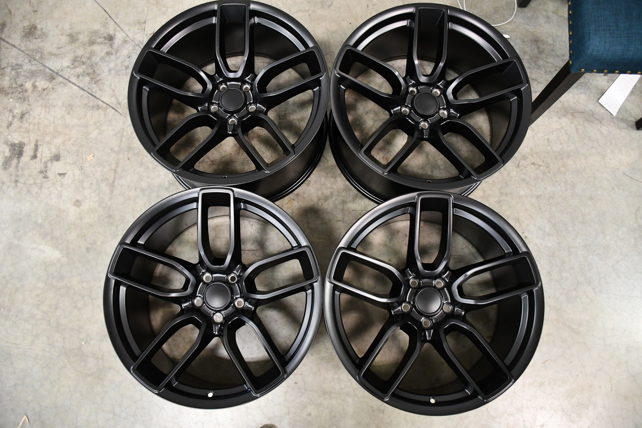 Set 4 20" Voxx Replica Hellcat Widebody Red Eye Matte Black Wheels 20x10.5 5x115 25mm Rims