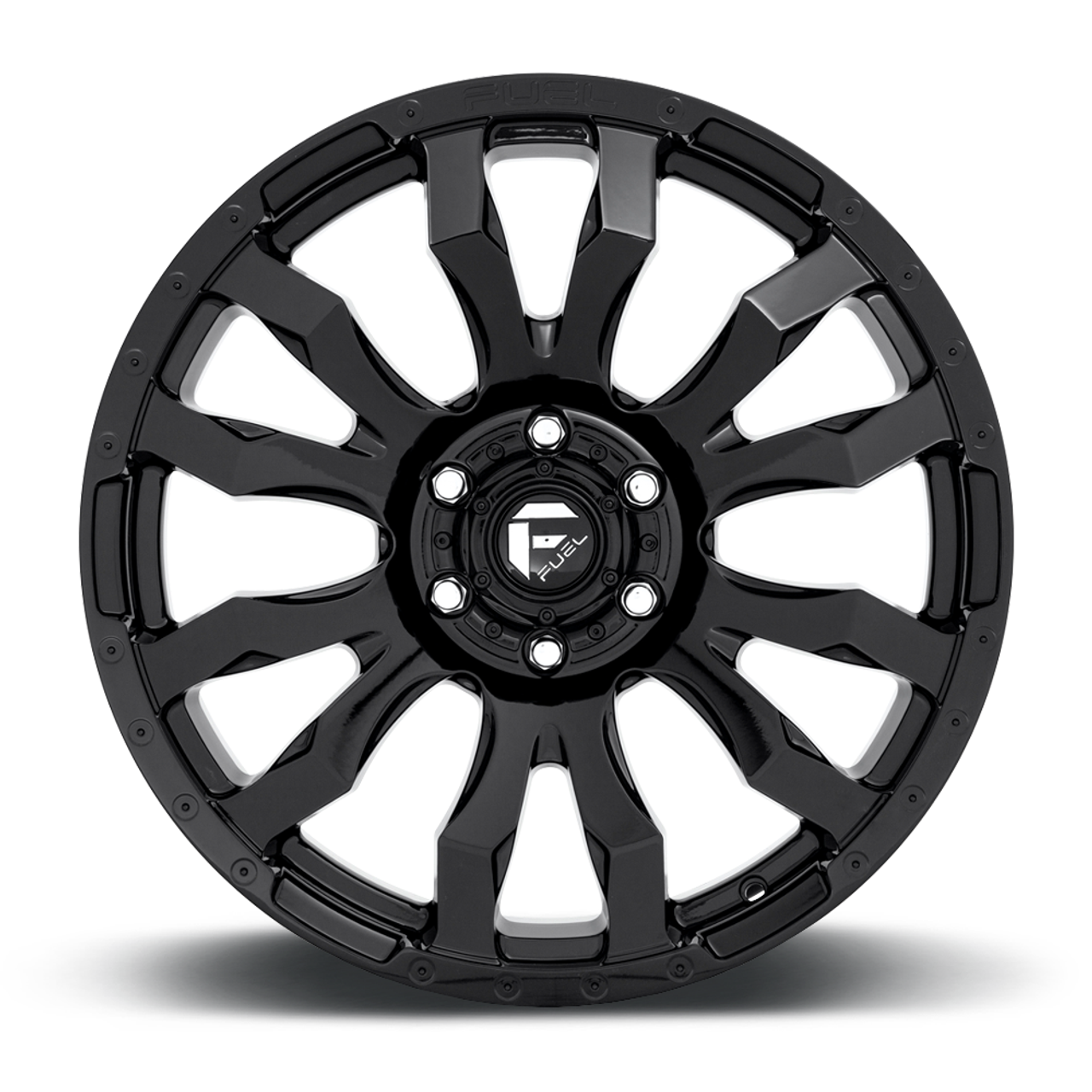 Set 4 17" Fuel D675 Blitz 17x9 8x180 1mm Wheels Gloss Black Rims For Chevy GMC