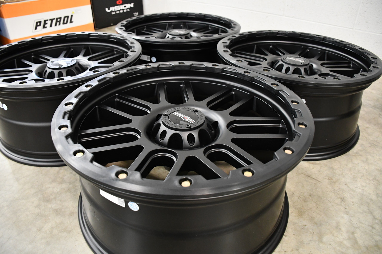 Set 4 18" Vision Off-Road 111 Nemesis Matte Black Wheels 18x9 6x5.5 Rims 0mm