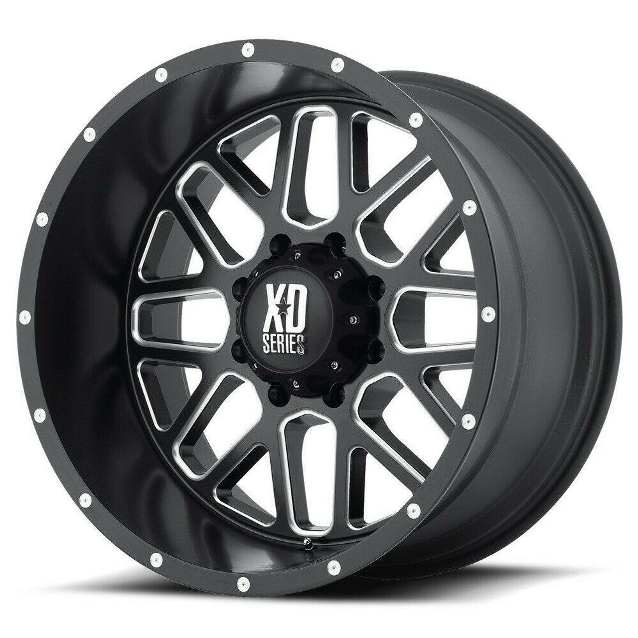 Set 4 XD XD820 Grenade 20x12 6x5.5 Satin Black Milled Wheels 20" -44mm Rims