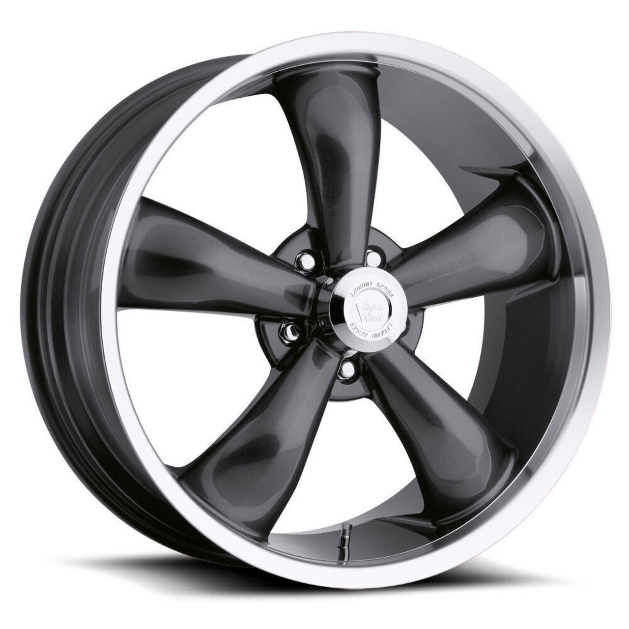 Set 4 18" Vision Muscle 142 Legend Gunmetal Machined Lip 18x8.5 5x115 Rims 20mm