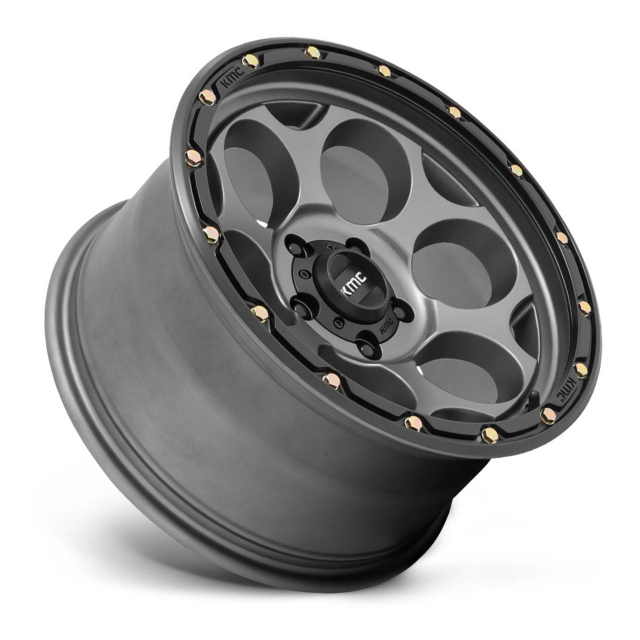 KMC KM541 Dirty Harry 17x8.5 8x6.5 Satin Gray With Black Lip Wheel 17" 0mm Rim