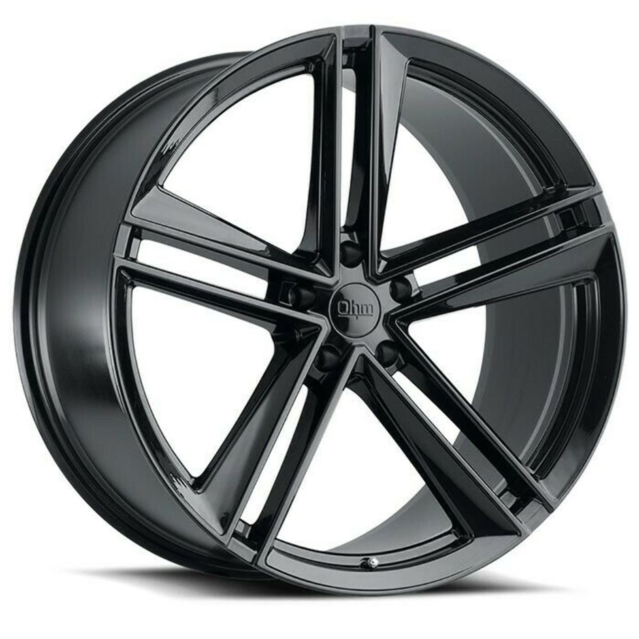 Set 4 OHM Lightning 21x10.5 5x120 Gloss Black Wheels 21" 40mm Rims