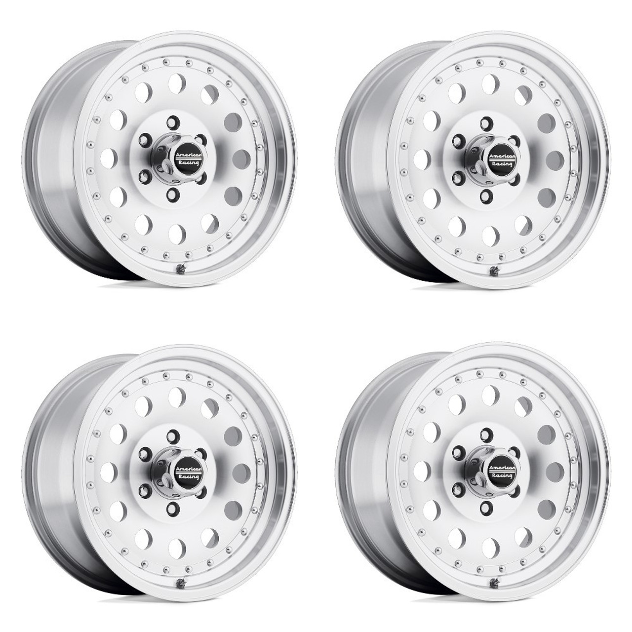 Set 4 18" American Racing AR62 Outlaw II 18x8 8x180 18mm Wheels Machined Rims