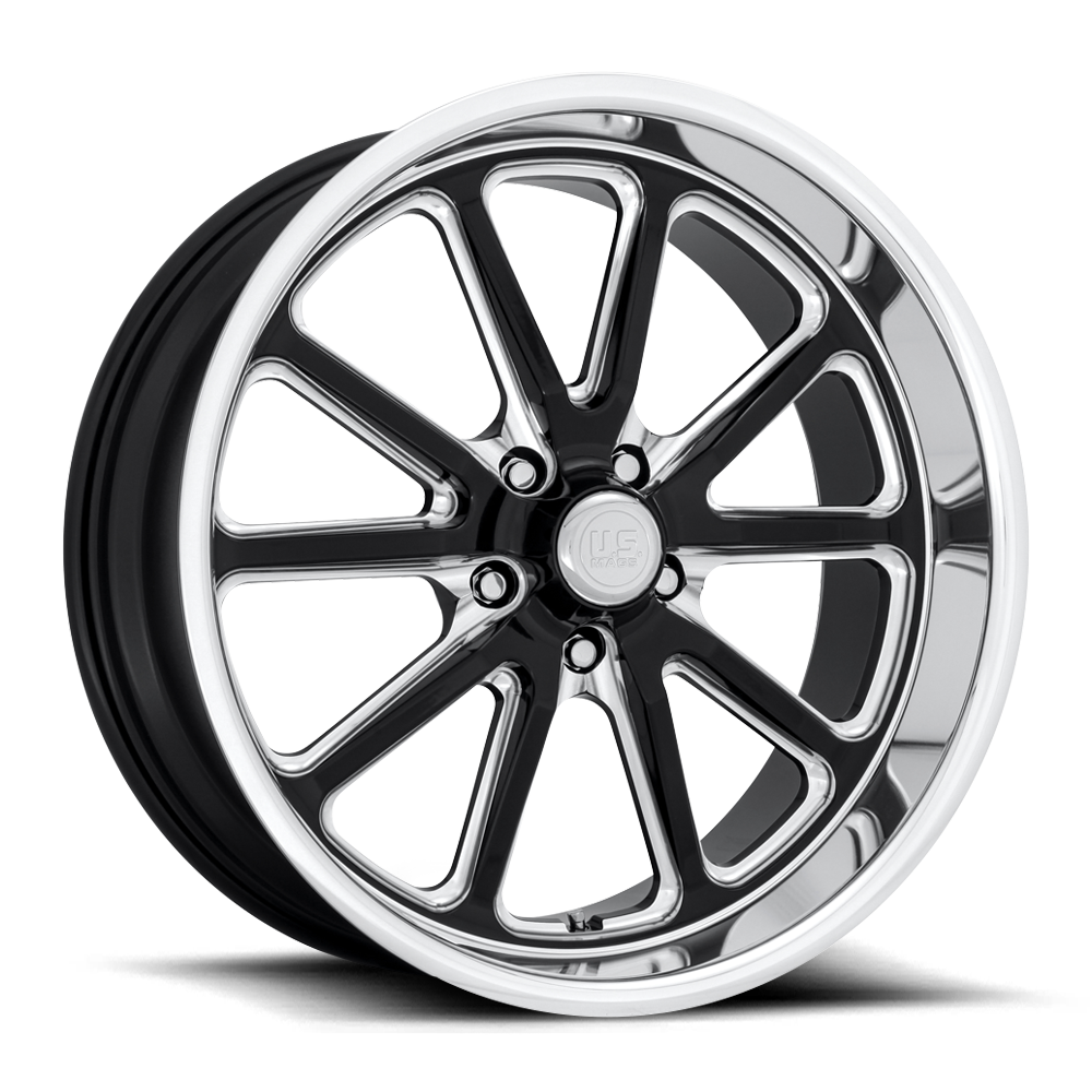 US Mag 1PC U117 Rambler 20x10.5 5x5.0 Gloss Black Milled Wheel 20" 20mm Rim
