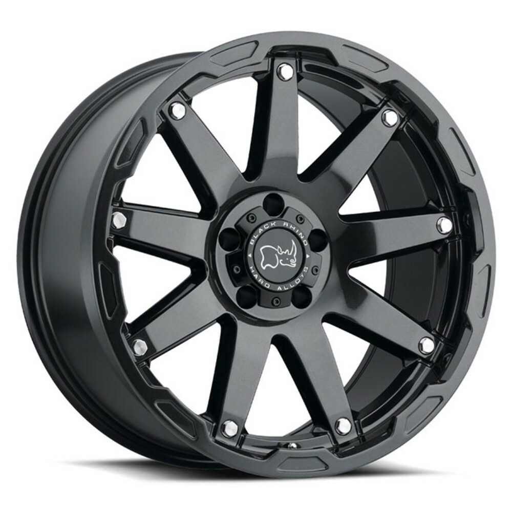 Set 4 18" Black Rhino Oceano 18x9.5 Gun Black Stainless Bolts 5x5 Wheels -18mm