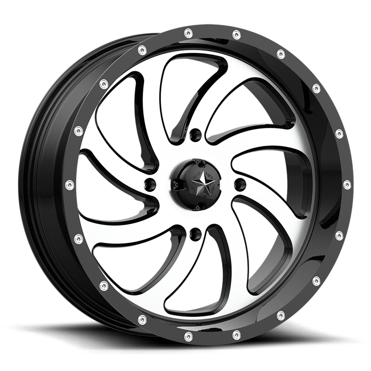 Set 4 MSA Offroad M36 Switch 24x7 4x156 Machined Black Wheels 24" 0mm Rims