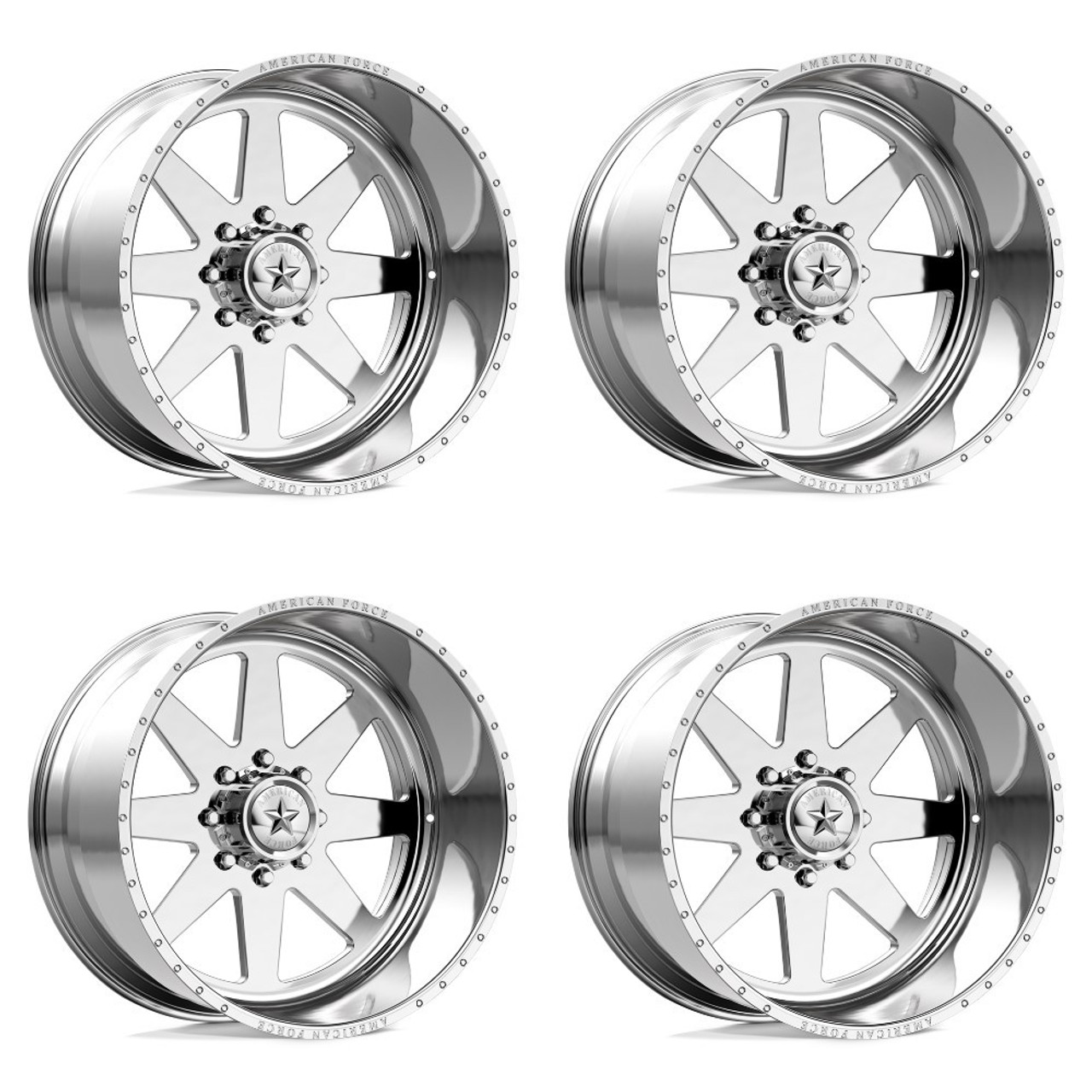 Set 4 American Force AFW 11 Independence SS 20x12 5x5 Polished Wheels 20" -40mm