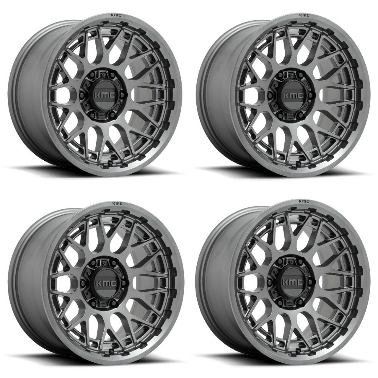 Set 4 KMC KM722 Technic 20x9 5x150 Anthracite Wheels 20" 18mm Rims