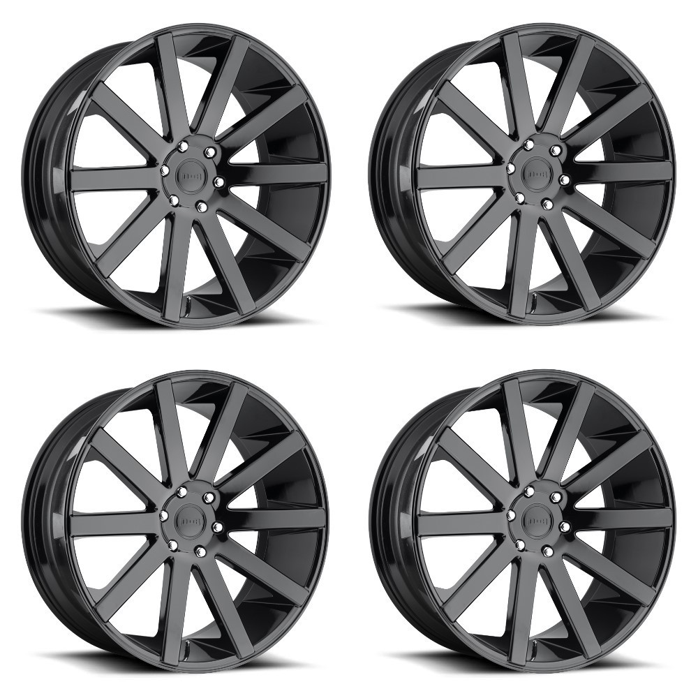 Set 4 DUB S219 Shot Calla 26x10 6x5.5 Gloss Black Wheels 26" 20mm For Nissan Rim