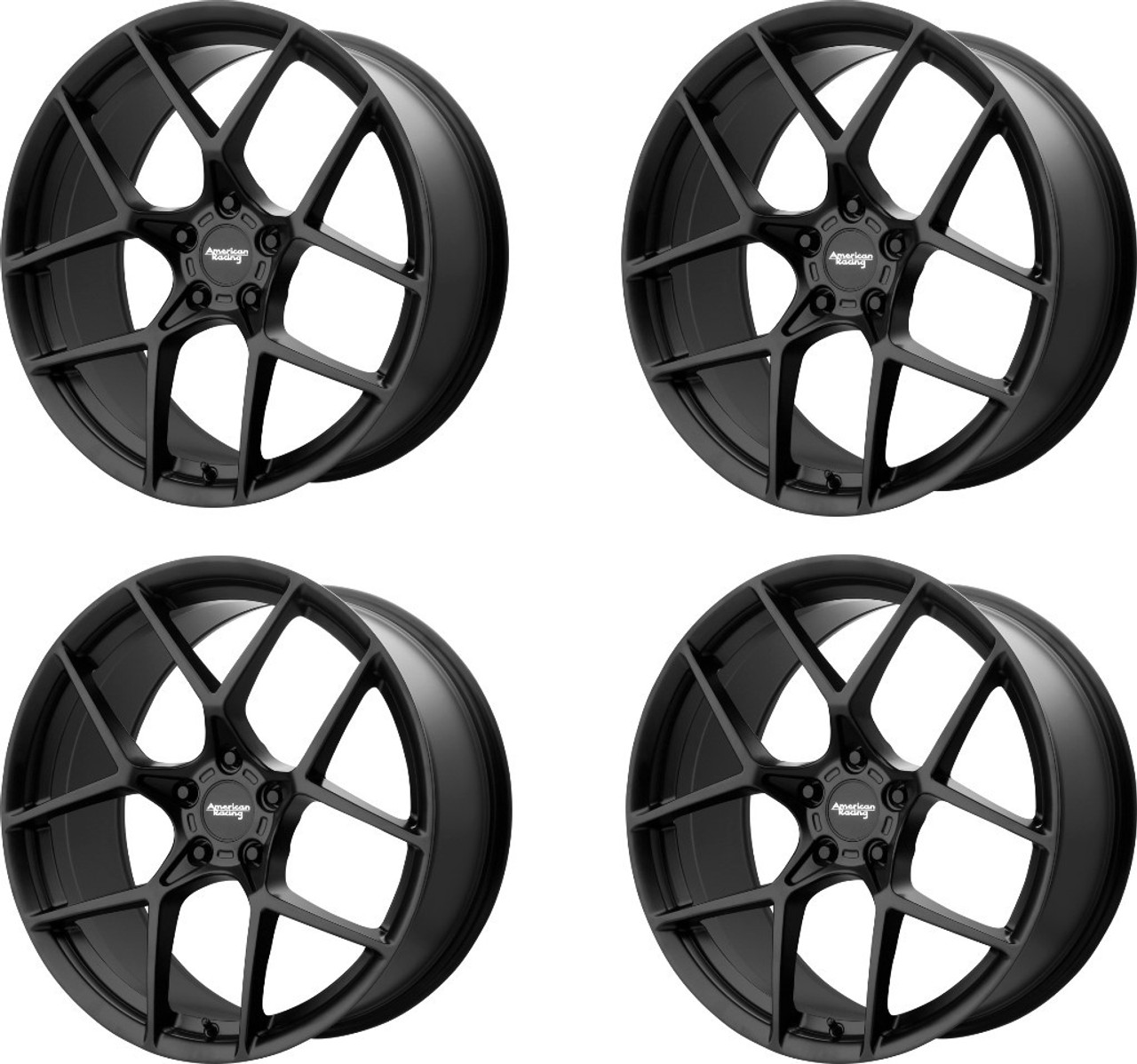 Set 4 American Racing AR924 Crossfire 19x8.5 5x4.75 Satin Black Wheels 19" 50mm