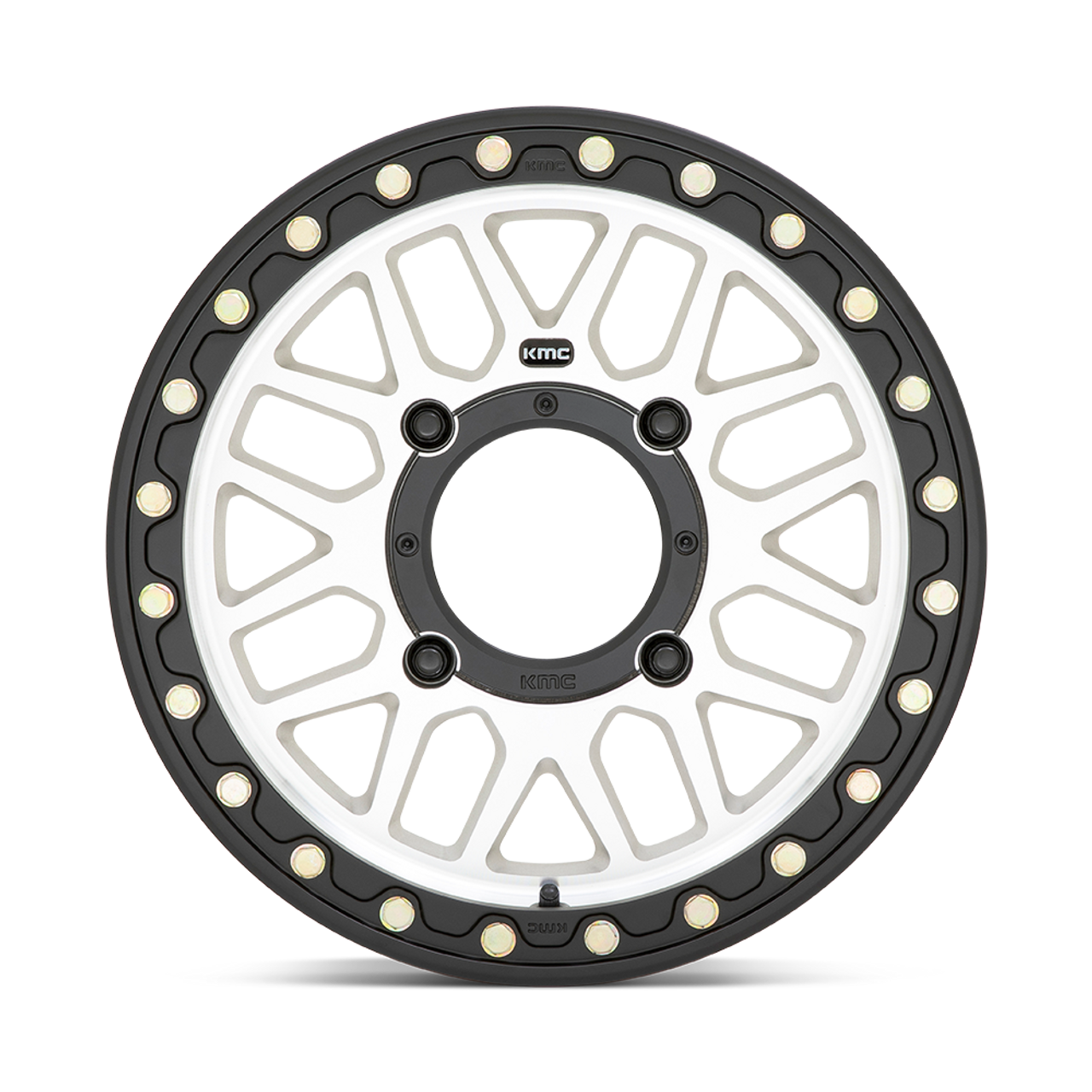 Set 4 KMC Powersports Ks235 Grenade Beadlock 15x10 4x137 Machined Wheels 15" 0mm