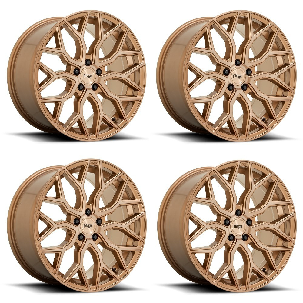 Set 4 19" Niche M263 Mazzanti 19x8.5 5x112 Bronze Brushed Wheels 42mm Rims