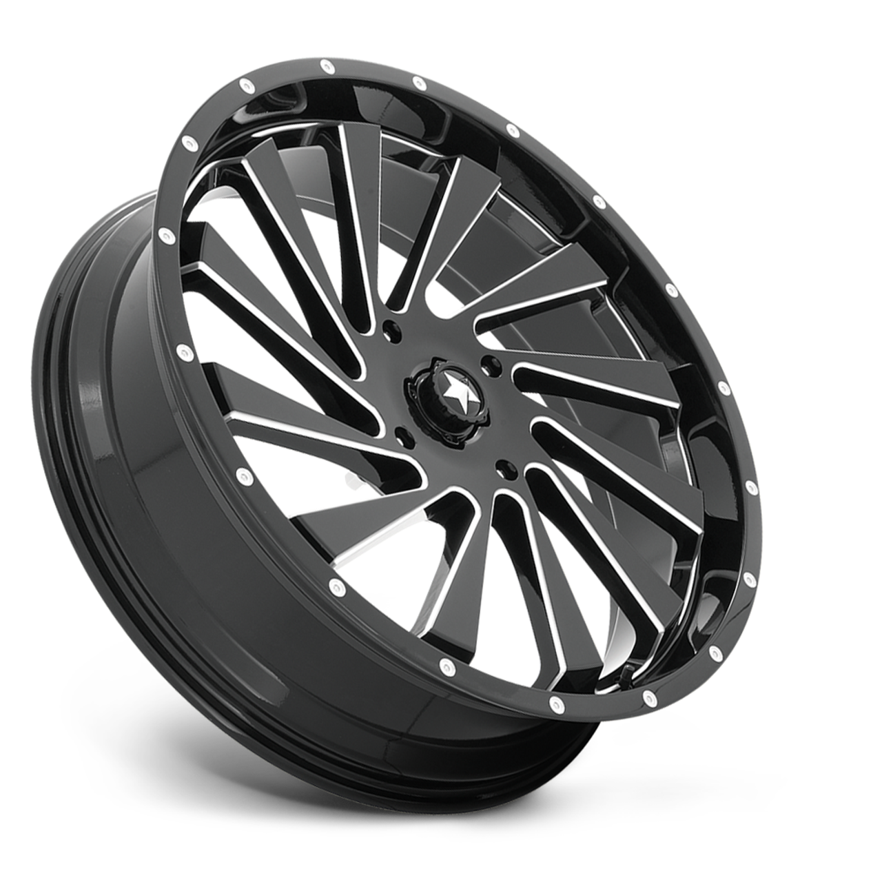 Set 4 MSA Offroad M46 Blade 18x7 4x110 Gloss Black Milled Wheels 18" 0mm Rims