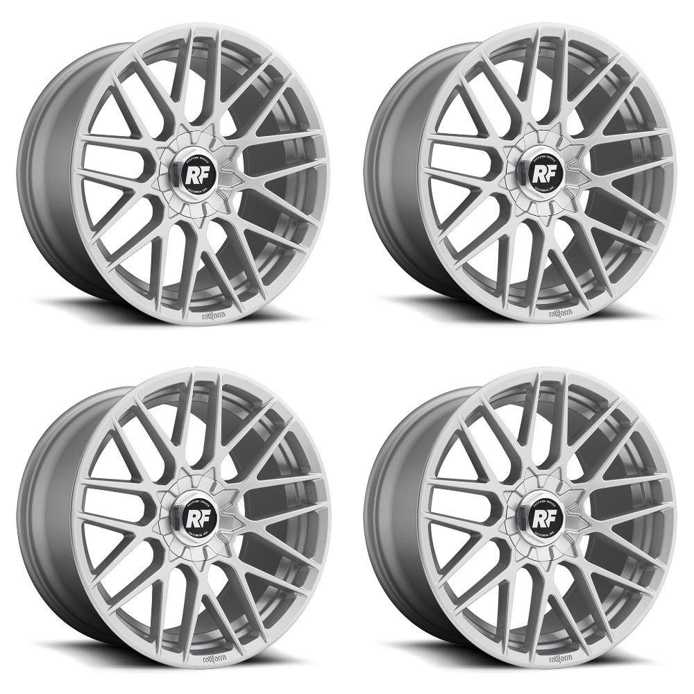 Set 4 Rotiform R140 Rse 18x9.5 5x112 5x120 Gloss Silver Wheels 18" 35mm Rims