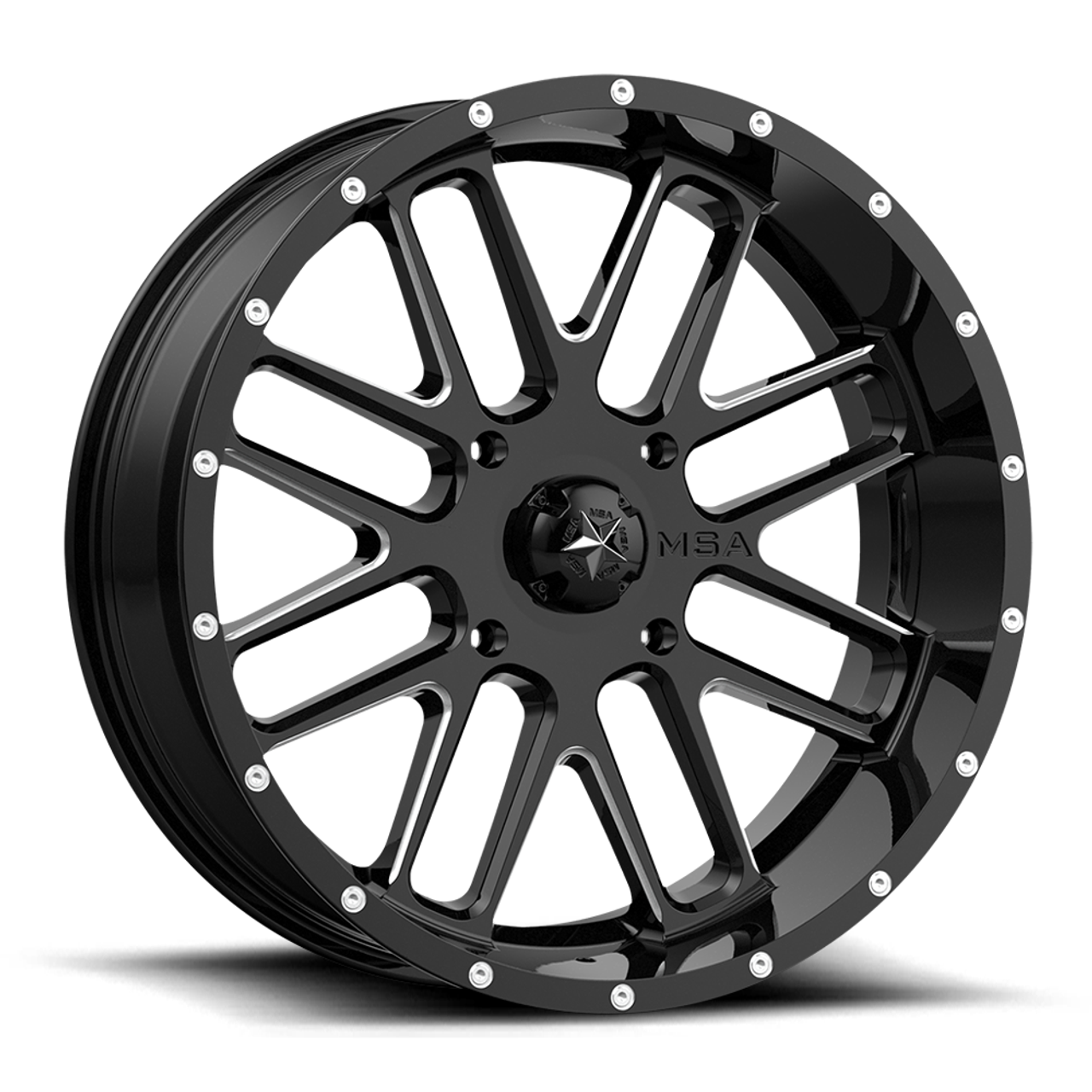 Set 4 MSA Offroad M35 Bandit 18x7 4x137 Black Milled Wheels 18" 0mm