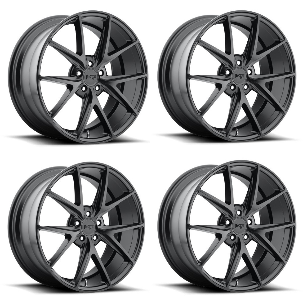 Set 4 Niche M117 Misano 19x9.5 5x112 Matte Black Wheels 19" 35mm Rims Set 4 Niche M117 Misano 19x9.5 5x112 Matte Black Wheels 19" 35mm Rims