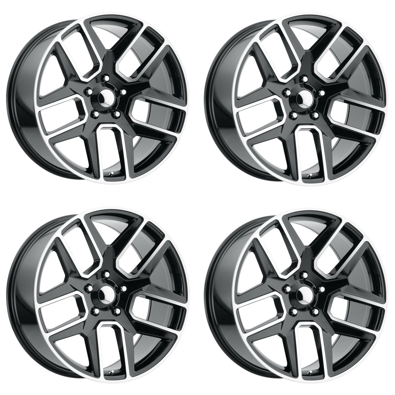 Set 4 Performance Replicas PR192 20x9 5x5.5 Gloss Black Machined Wheels 20" 19mm