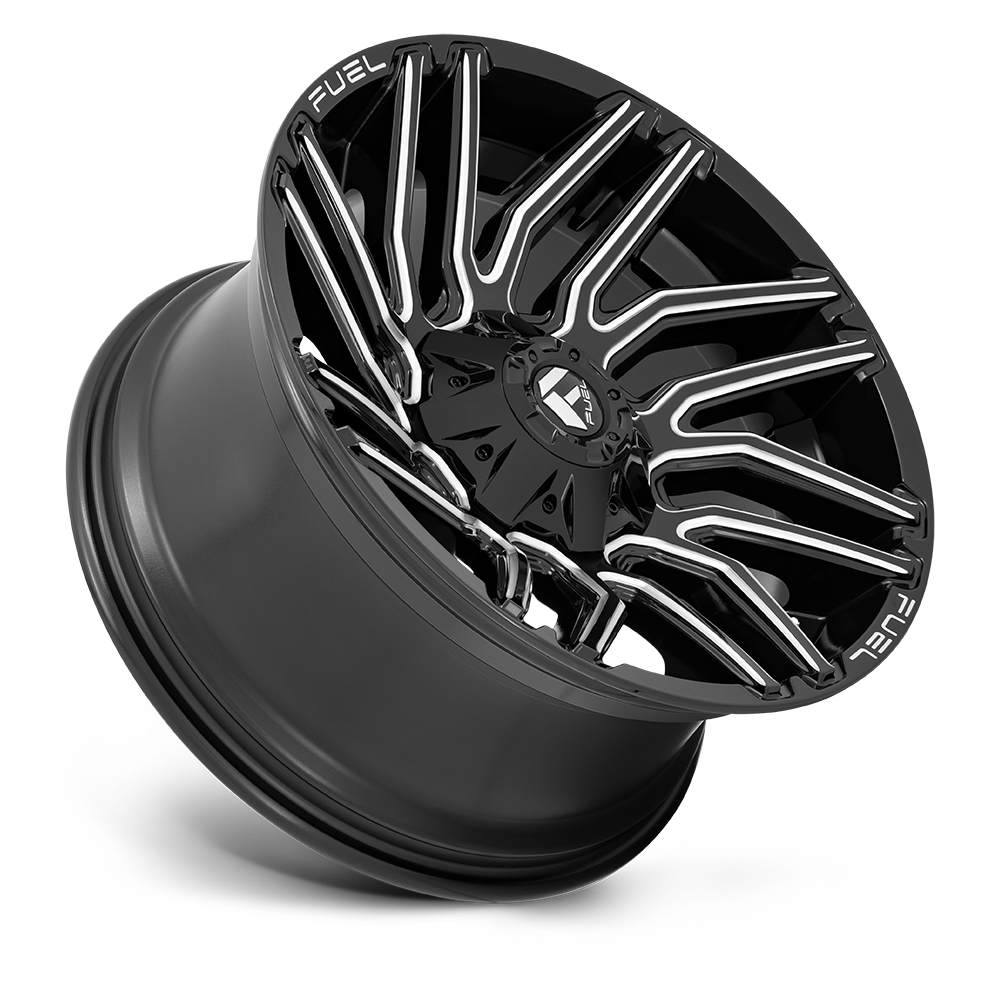 Set 4 22" Fuel D773 Typhoon 22x10 8x180 Gloss Black Milled Wheels -18mm Rims