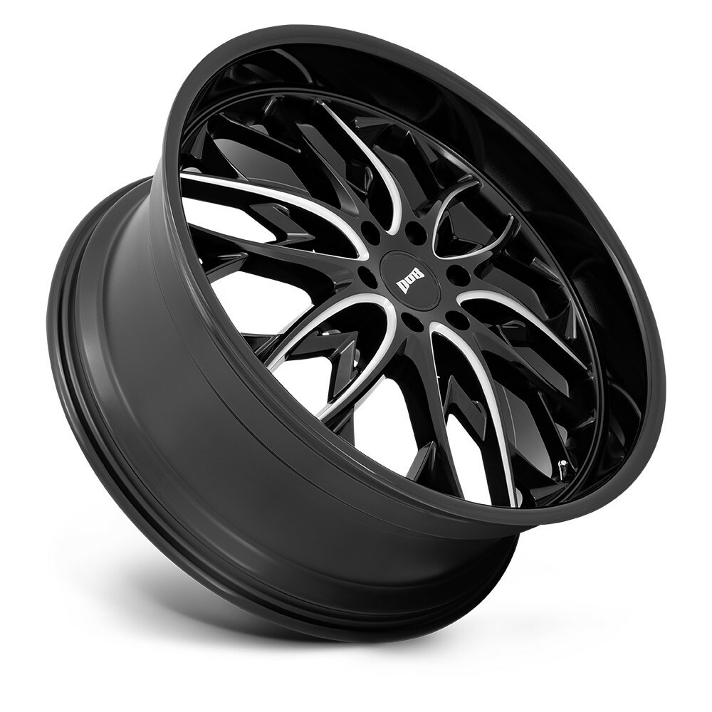 Set 4 DUB S263 OG 22x9.5 6x5.5 Gloss Black Milled Wheels 22" 25mm For Nissan Rim