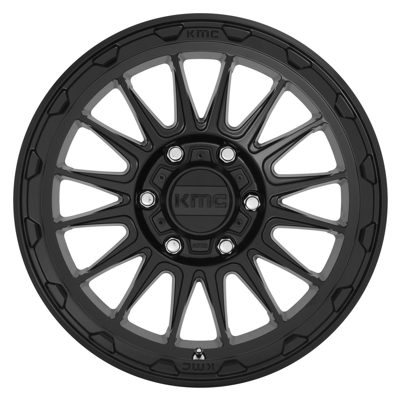 Set 4 17" KMC KM542 Impact 17x8 6x4.5 Satin Black Wheels 35mm Rims